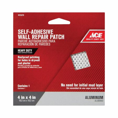 Ace 4 in. L X 4 in. W Reinforced Aluminum White Self Adhesive Wall Repair Patch