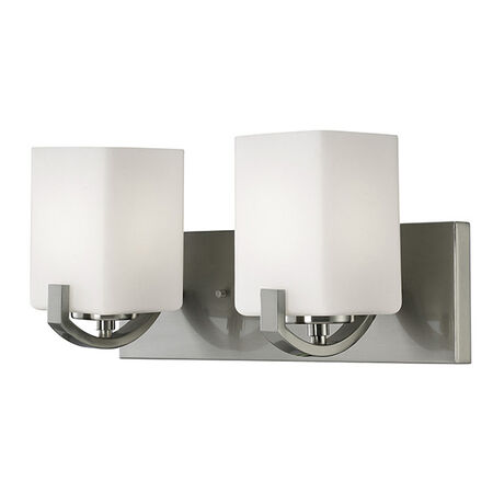 Palmer 2 Light Vanity Nickle, Flat Opal Glass IVL422A02BN