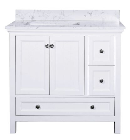 Aurafina CUNNINGHAM 36 in. Plantation White Vanity