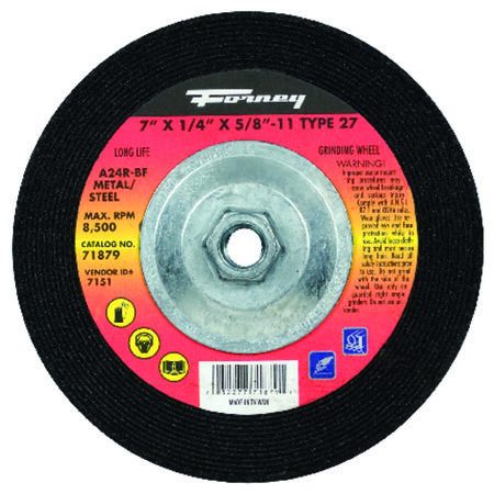 Forney 7 in. D X 5/8 in. in. Metal Grinding Wheel