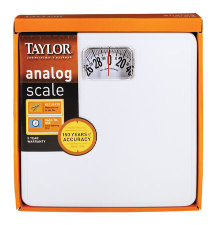 Taylor 300 lb Analog Bathroom Scale White