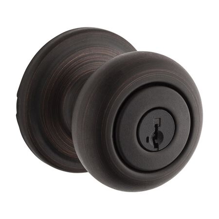 Kwikset SmartKey Juno Venetian Bronze Entry Door Knob KW1 1-3/4 in.