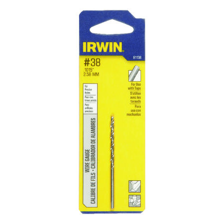 Irwin #38 X 2-1/2 in. L High Speed Steel Jobber Length Wire Gauge Bit 1 pk