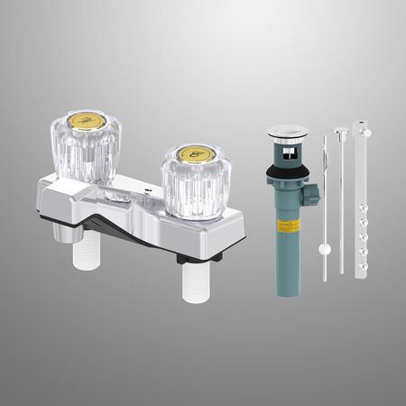 Home Plus Chrome Centerset Bathroom Sink Faucet 4 in.