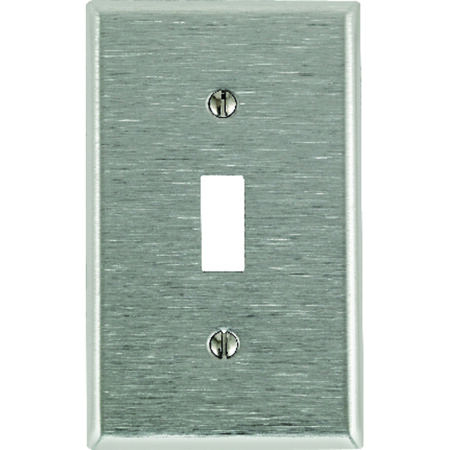 Leviton Silver 1 gang Stainless Steel Toggle Wall Plate 1 pk