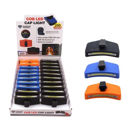 Diamond Visions Max Force 200 Lm Assorted Led Cob Led Cap Light AAA Battery