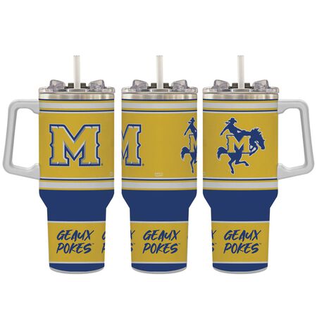 Indigo Falls MSU (McNeese State University) Geaux Pokes Rocky Tumbler 40 oz. with Straw