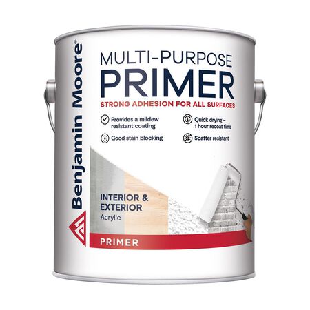 Benjamin Moore White Flat Water-Based Acrylic Primer 1 gal