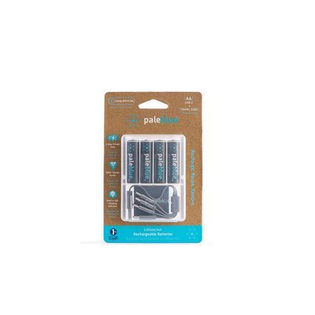 Pale Blue Earth AA Lithium Batteries 4 Pack Carded