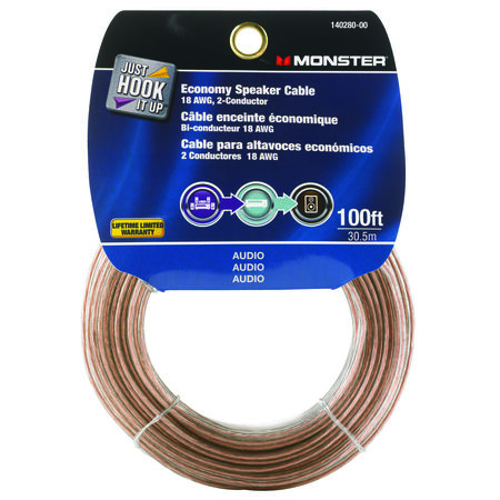 Monster Just Hook It Up 100 ft. L Speaker Cable AWG