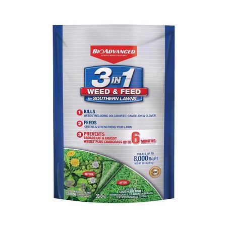 BioAdvanced 3-in-1, Granules, Weed & Feed Lawn Fertilizer For Multiple Grass Types 8000 sq ft