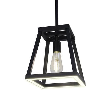 Feit Electric Katalyst 60-Watt 1-Light Matte Black Modern Adjustable CCT and 3-Light Modes Integrated LED Pendant Light