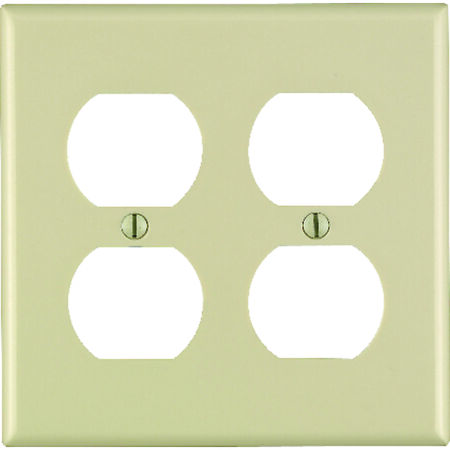 Leviton Ivory 2 gang Thermoset Plastic Duplex Outlet Wall Plate 1 pk