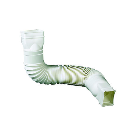 Amerimax Flex-A-Spout 4.5 in. H X 4.5 in. W X 55 in. L White Vinyl Downspout Extension