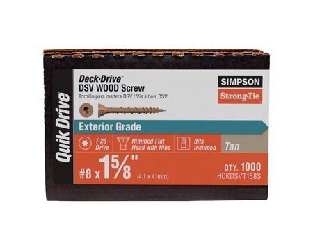 QUIK DRIVE BY SIMPSON STRONG TIE #8 x 1-5/8-in Wood to wood Deck Screws ( 1000 -Per Box )