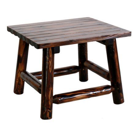 Wooden Dark Brown End Table Wood 24" x 20" x 18"