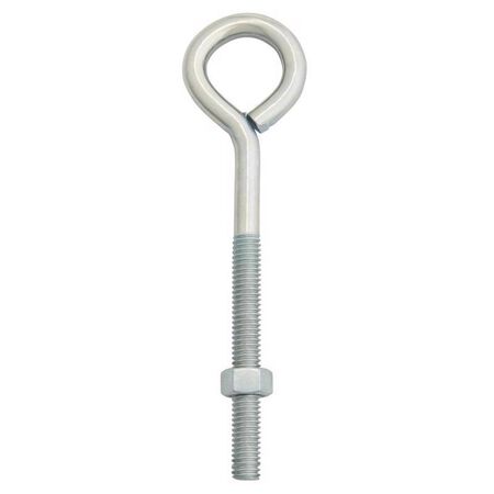 Hampton 3/8 in. X 6 in. L Zinc-Plated Steel Eyebolt Nut Included