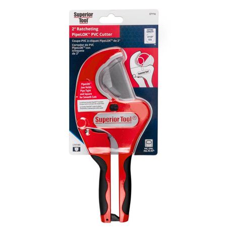 Superior Tool 2-1/2 in. Ratcheting Pipe Cutter 10 in. L Black/Red 1 pc