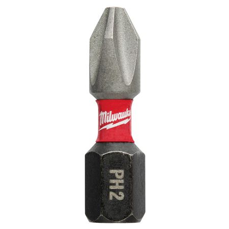 Milwaukee Shockwave Phillips #2 X 1 in. L Screwdriver Bit Steel 5 pk