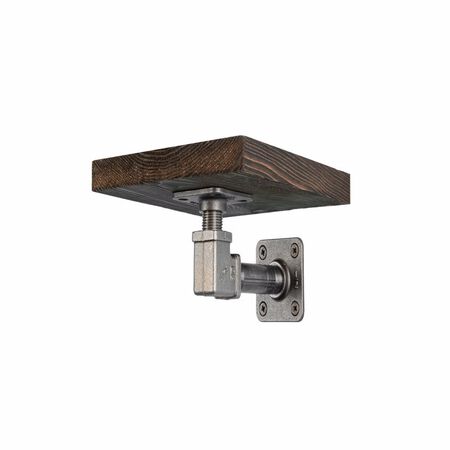 Black Iron 8" x 7-1/4" Small Wood Shelf Kit