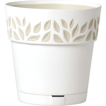 Deroma 5.9 in. D Resin Leaf Planter White
