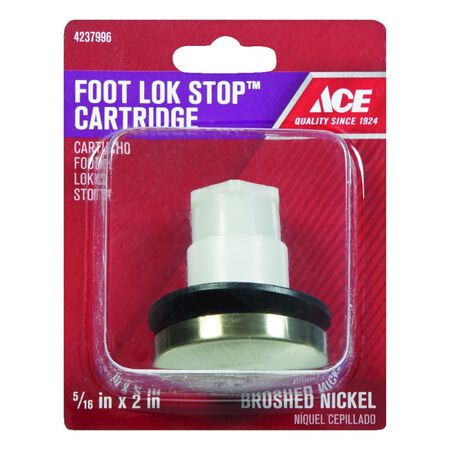 Ace Foot Lok Cartridge 5/16 in. Brushed Nickel Plastic Drain Stopper