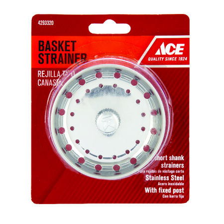 Ace 3 in. D Chrome Stainless Steel Strainer Basket