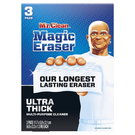 Mr. Clean Ultra Thick Eraser Heavy Duty Cleaning Pad For All Purpose 4.6 in. L 3 pk