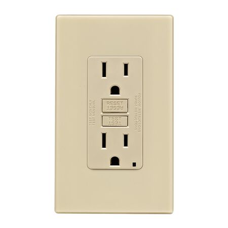 Leviton SmartlockPro 15 amps 125 V Duplex Ivory GFCI Outlet 5-15R 1 pk