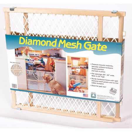 North States Brown 23 in. H X 26-42 in. W Wood Wire Mesh Gate North States Brown 23 in. H X 26-42 in. W Wood Wire Mesh Gate