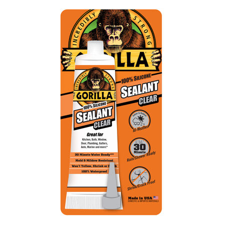 Gorilla Clear Silicone All Purposeose Sealant 2.8 Oz