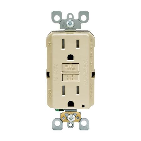 Leviton SmartlockPro 15 amps 125 V Duplex Ivory GFCI Outlet 5-15R 1 pk