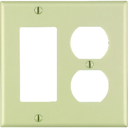 Leviton Ivory 2 gang Plastic Duplex/GFCI/Rocker Wall Plate 1 pk