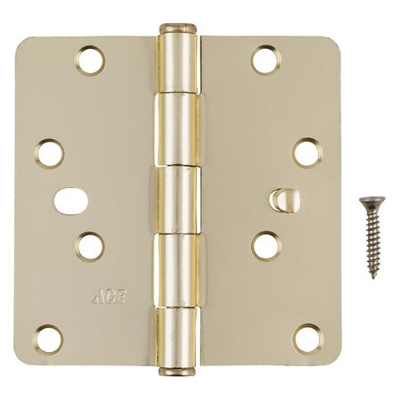 Ace 4 in. L Satin Brass Residential Door Hinge 3 pk