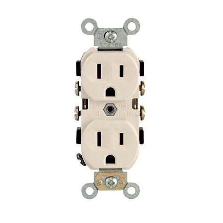 Leviton 15 amps 125 V Duplex Light Almond Outlet 5-15R 1 pk