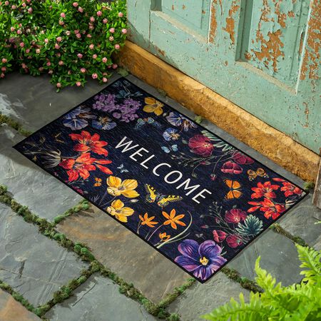 Evergreen Butterfly Garden Washable Indoor/Outdoor Mat