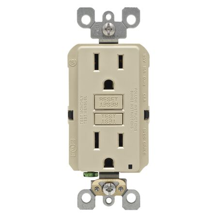 Leviton SmartlockPro 15 amps 125 V Duplex Ivory GFCI Outlet 5-15R 1 pk