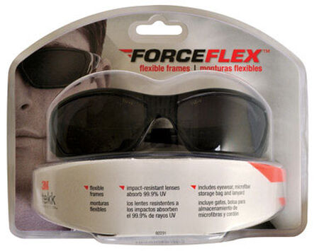 3M Tekk Multi-Purpose Safety Glasses Gray Lens Black Frame Clamshell