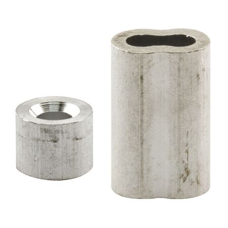 Prime-Line 3.9 in. W X 5.6 in. L X 3/16 in. D Aluminum Cable Ferrules and Stops Prime-Line 3.9 in. W X 5.6 in. L X 3/16 in. D Aluminum Cable Ferrules and Stops