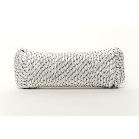 Ace 1/4 in. D X 100 in. L Gray/White Diamond Braided Poly Rope Ace 1/4 in. D X 100 in. L Gray/White Diamond Braided Poly Rope