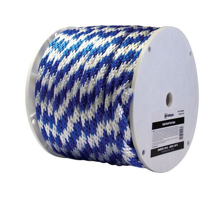 Wellington 5/8 in. Dia. x 200 ft. L Solid Braided Poly Derby Rope Blue/White - Sold by the foot