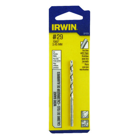 Irwin #29 X 2-7/8 in. L High Speed Steel Jobber Length Wire Gauge Bit 1 pk