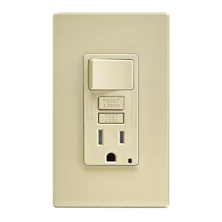 Leviton SmartlockPro 15 amps 125 V Ivory GFCI Outlet 5-15R 1 pk