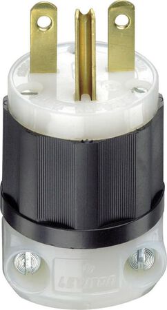 Leviton Industrial Nylon Ground/Straight Blade Plug 6-15P 18-10 AWG 2 Pole 3 Wire
