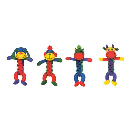 Chomper Assorted Nylon Cow, Hippo, Monkey, and/or Puppy Braided Body Dog Toy Large