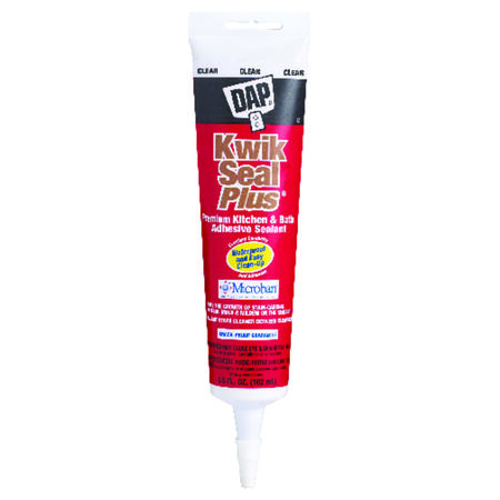 DAP Kwik Seal Plus Clear Siliconized Latex Kitchen and Bath Adhesive Caulk 5.5 oz