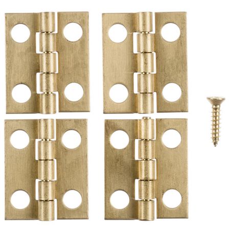 Ace 5/8 in. W X 3/4 in. L Polished Brass Brass Narrow Hinge 4 pk