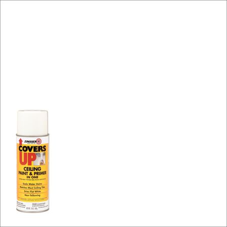 Zinsser Covers Up White Flat Solvent-Based Acrylic Ceiling Paint and Spray Primer 13 oz