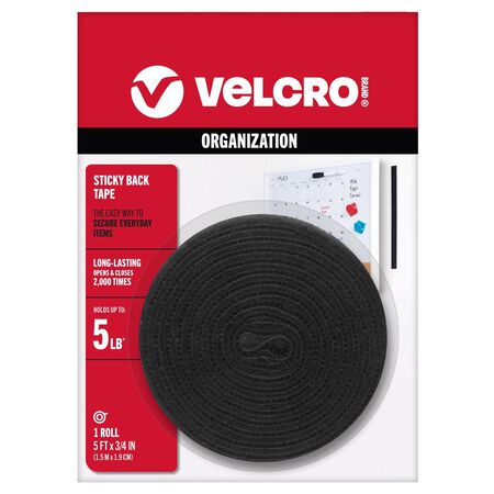 VELCRO Brand Sticky Back Medium Nylon Hook and Loop Fastener 60 in. L 1 pk