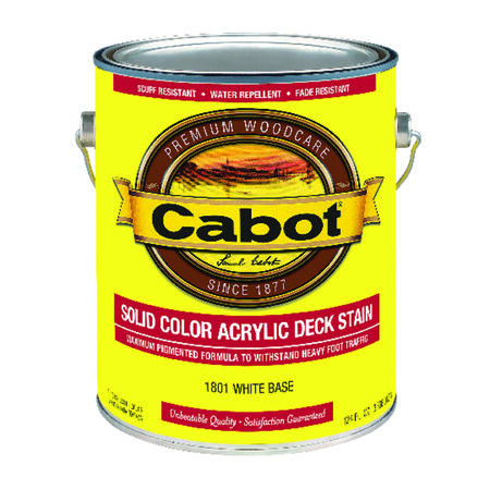 Cabot Solid Tintable 1801 White Base Water-Based Acrylic Deck Stain 1 gal.